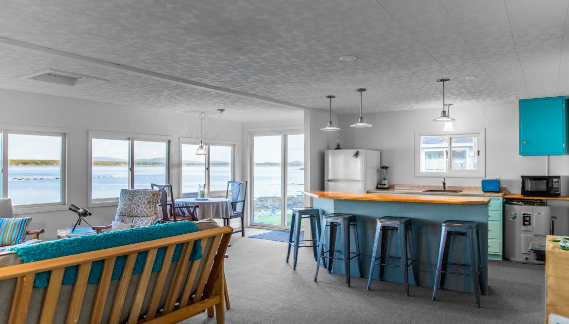 sea glass living room   kitchen
